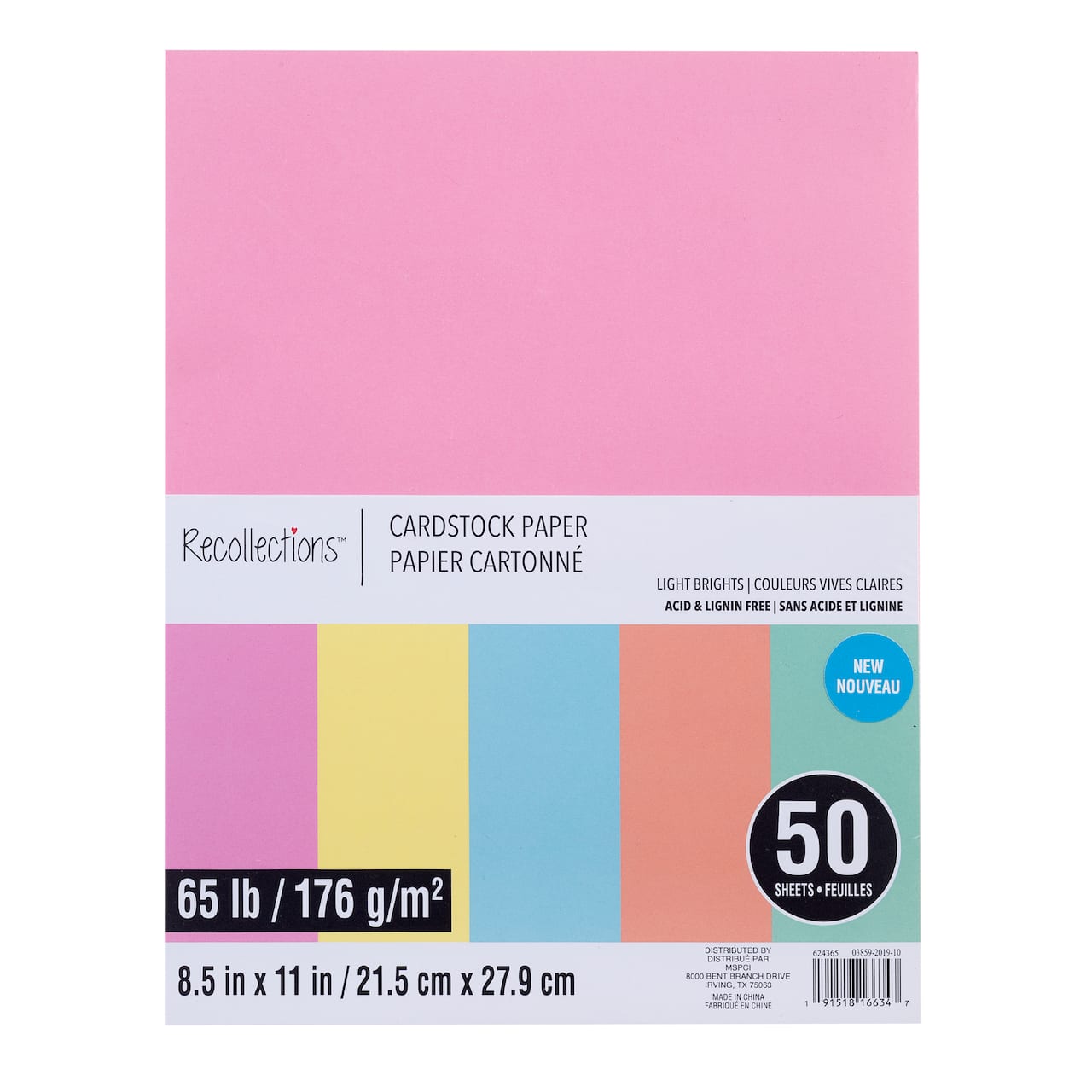 12 Packs: 50 ct. (600 total) Light Brights 8.5" x 11" Cardstock Paper by Recollections™